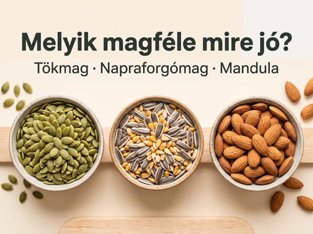 Tökmag, napraforgómag és mandula – melyik magféle mire jó összehasonlítás | Bionuss